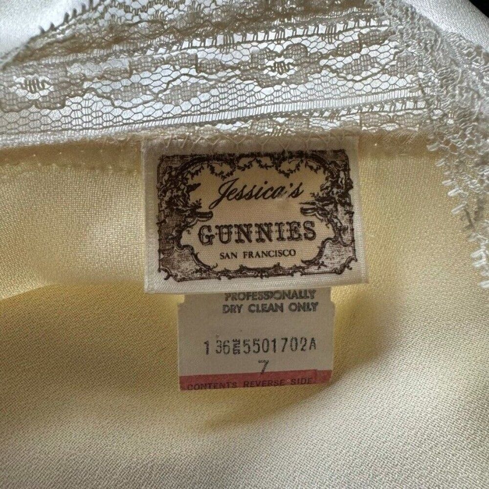 Vintage 1970s Gunne Sax Ivory Cream Satin Romantic Cottagecore Blouse Sz S - Picture 8 of 10